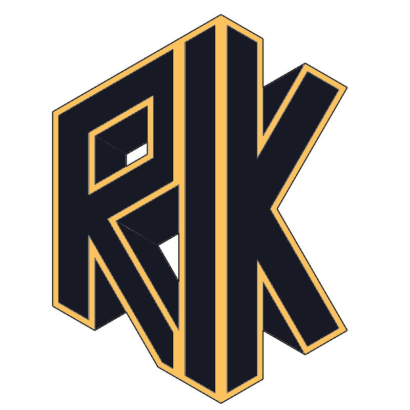 My Logo, an R and K set next to each other to make a hexagon